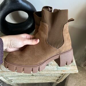 Madden Girl Tan Suede Ankle Booties